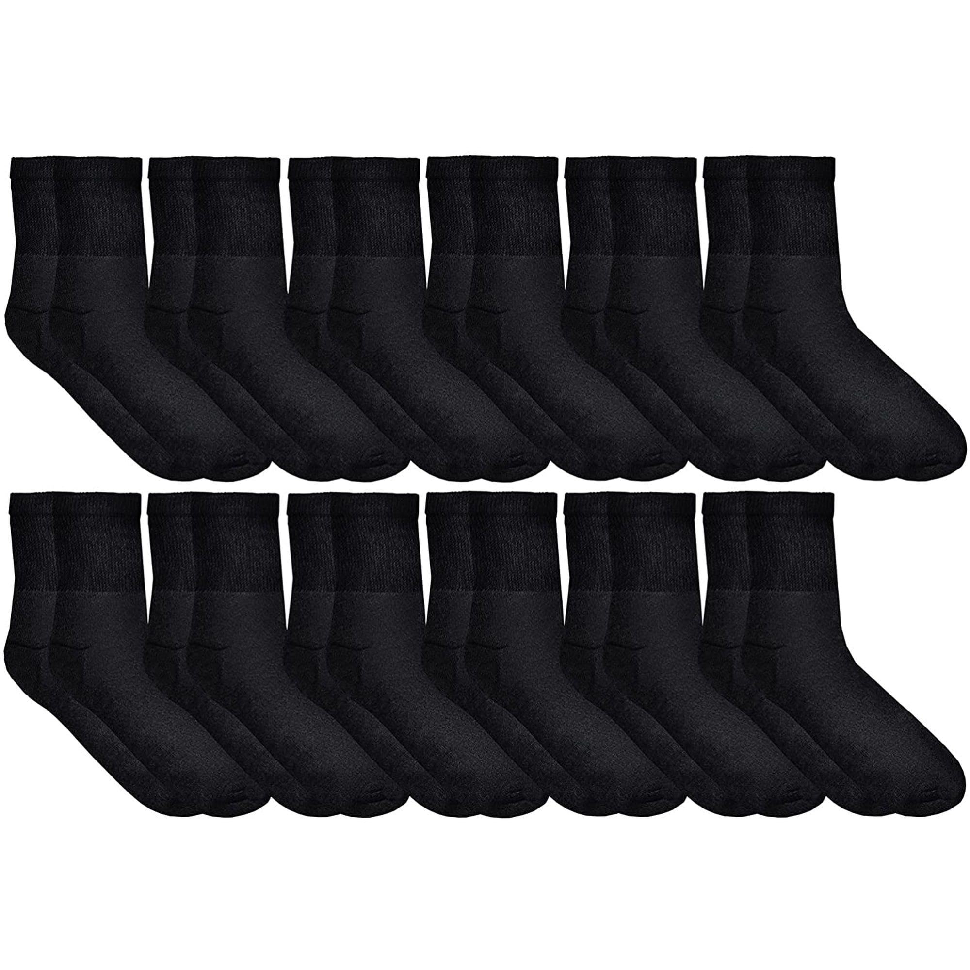 Yacht & Smith 12 Pairs of Mens King Size Diabetic Ankle Socks, Low Cut Athletic Sport Sock, 13-16 (Black)