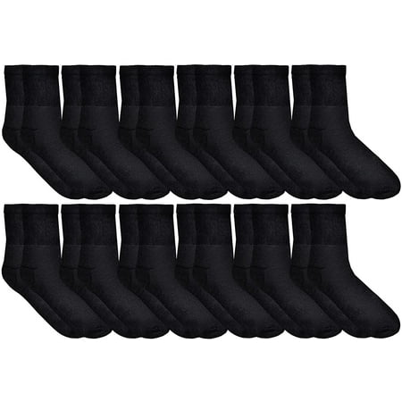 Yacht & Smith Value Pack of Diabetic Nephropathy And Edema Ankle Socks for Men and Women, Ring Spun Cotton (Black - 12 Pairs, 13-16)