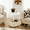 White02, variant on Gewnee 30''Round Coffee Table - End Table with Fabric Basket,Sleek Space-Saving Furniture for Living Room,Bedside Nightstand,Matte White and Beige