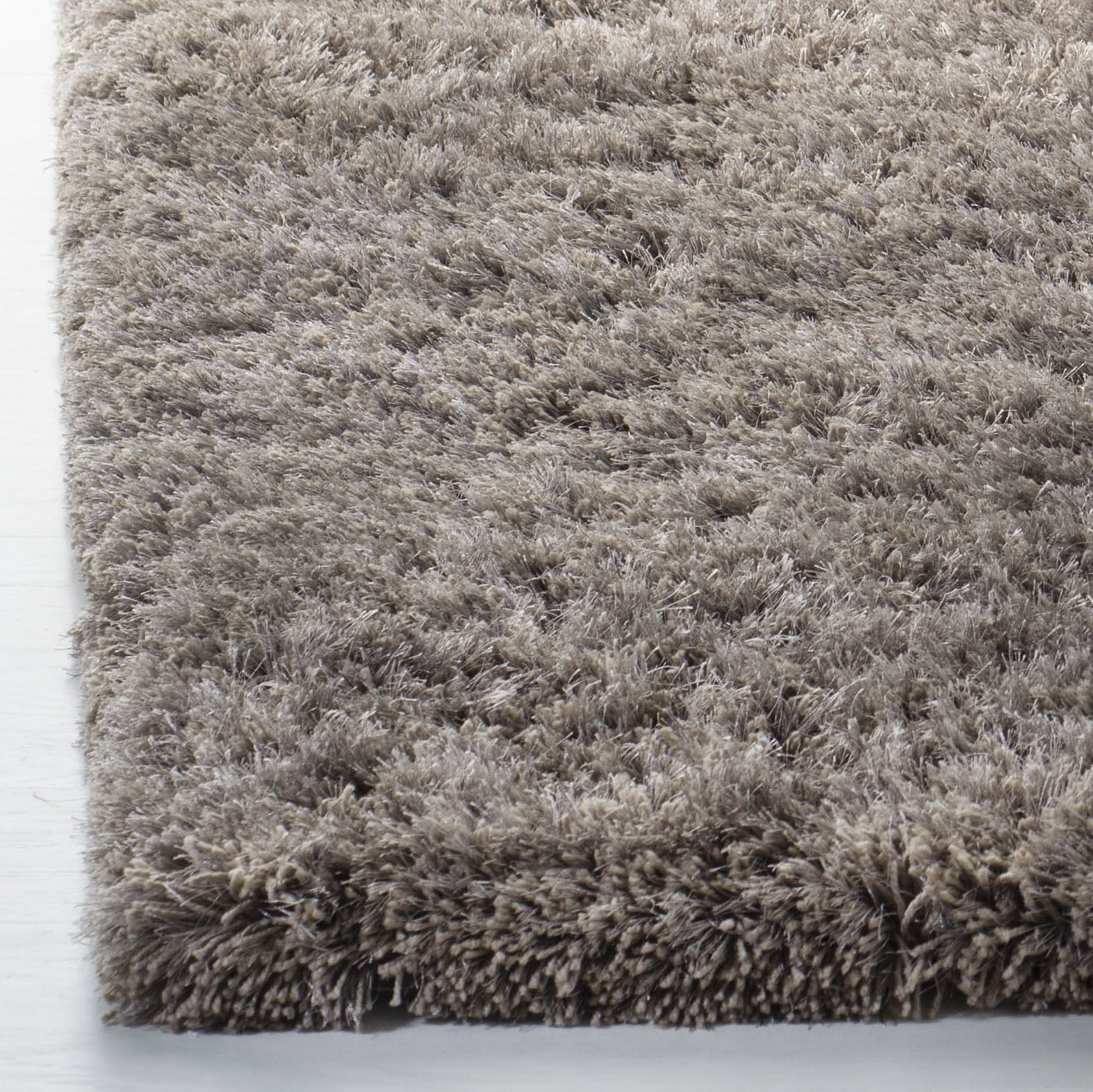 SAFAVIEH Atlantic Kennedy Solid Wool Shag Area Rug, Gray, 4' x 6'
