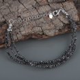 thumbnail image 2 of Black Diamond 2-3.5mm Nugget Chips Shape Rough Cut Beads 7 inch adjustable Silver Plated Clasp Bracelet for men, women, unisex. Link Chain Stacking Bracelet.|LINK_00953, 2 of 4