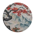 thumbnail image 4 of Orinice Red Flowers Mountains Round Table Cover Stain Resistant Washable Indoor Outdoor Tablecloth Kitchen Dining Wedding Parties Full Width Single-Sided Printing 100% Polyester Fiber 31-35, 4 of 8