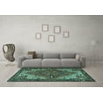 thumbnail image 3 of Ahgly Company Indoor Rectangle Persian Turquoise Blue Traditional Area Rugs, 7' x 9', 3 of 4
