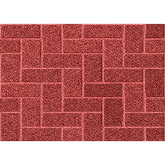 Ahgly Company Machine Washable Indoor Rectangle Transitional Red Area Rugs, 3' x 5'