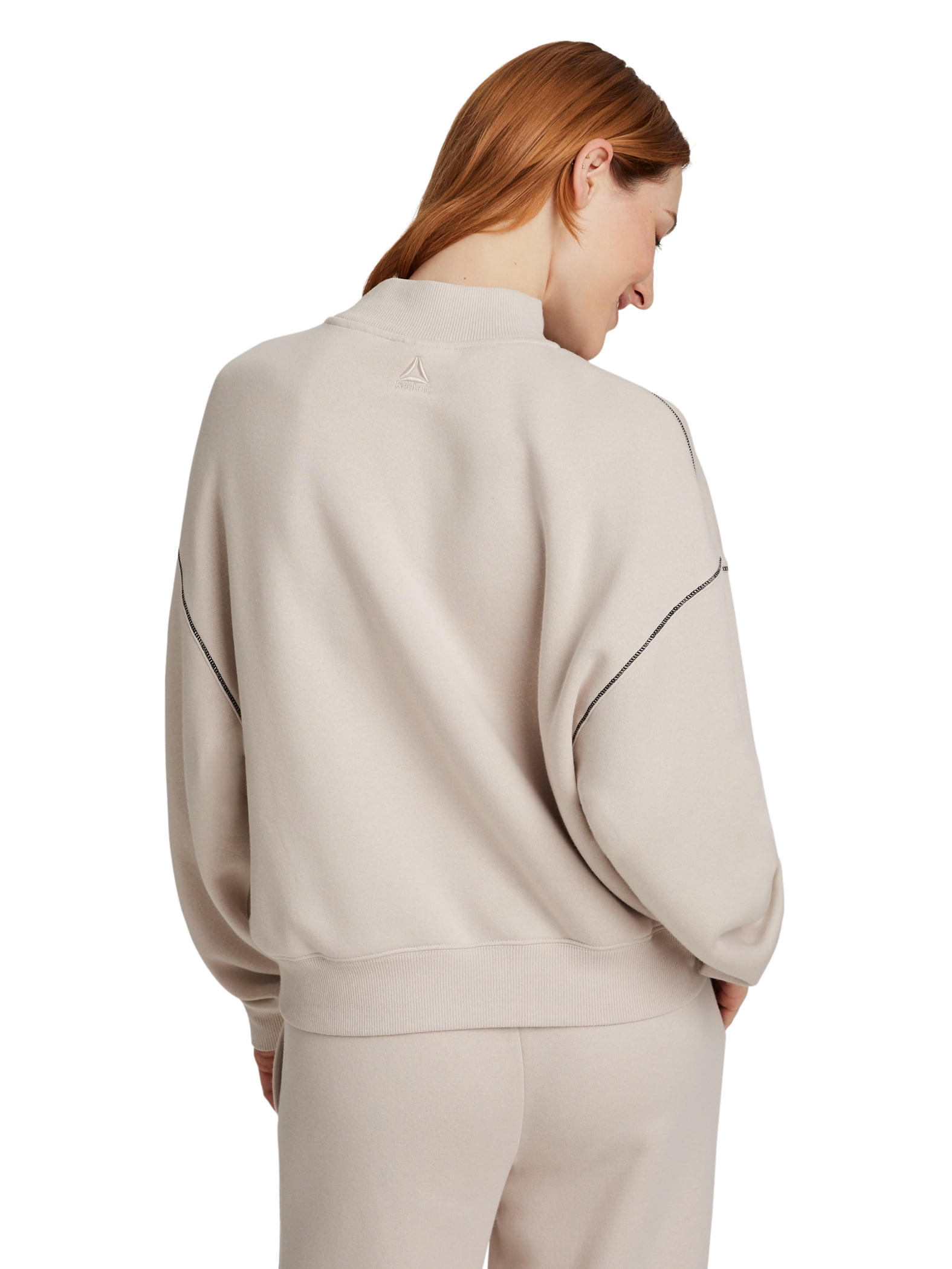 Reebok Women's Game Day Fleece Contrast Stitch Mock Neck Top, Sizes XS-XXXL