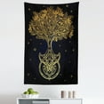 thumbnail image 1 of Tribal Tapestry, Romantic Plant Night with Stars in Sky Baroque Mystic Tribal, Fabric Wall Hanging Decor for Bedroom Living Room Dorm, 5 Sizes, Dark Blue Yellow, by Ambesonne, 1 of 1