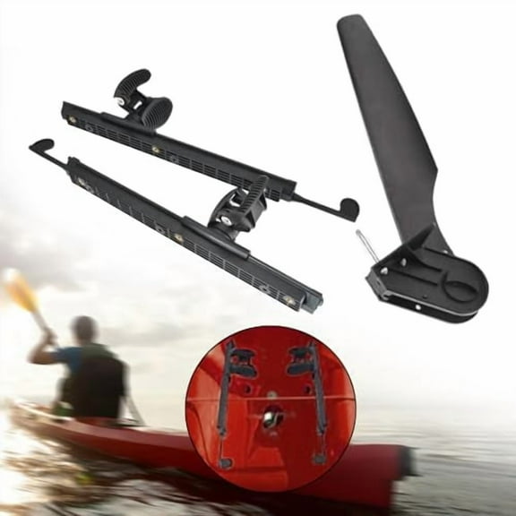 Kayak Rudder with Foot Brace Pedals Fixation, Foot Control Steering System Watercraft Rudder Kayak Foot Pegs, Black