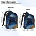 thumbnail image 3 of Yiaed Navy Blue Marble Print Backpack, Premium Laptop Backpack, Travel Backpack for Women, Lightweight Backpacks, Comfortable Back Pack-Medium, 3 of 7