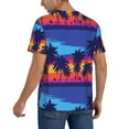 thumbnail image 2 of Hirioo Beach with Palm Trees for Men's Baseball T-shirt Shirts Short Sleeve Casual Summer Button Stretch T Shirts,Size S-4XL-XX-Large, 2 of 7
