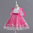 thumbnail image 5 of Gubotare Girls Royal Dress Baby Girl Dress Smocked Puff Sleeve Mesh Tutu Tulle Dresses Princess Birthday Wedding Dresses Summer Clothes (Hot Pink,Size 7-8 Years), 5 of 5