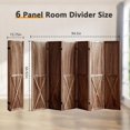thumbnail image 4 of 6 Panel Pegboard Room Divider, 5.6Ft Pegboard Display Folding Privacy Screens, Wood Room Divider Peg Board Display Freestanding for Trade Show Craft Show Home Wall Organizer, Brown, 4 of 18