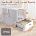 thumbnail image 4 of Enclosed Stainless Steel Cat Litter Boxes,Large Foldable Litter Box with Lid,Hooded Covered Stainless Steel Cat Litter Box,Easy Cleaning,No Urine Leakage,Deeper Pan, 4 of 7