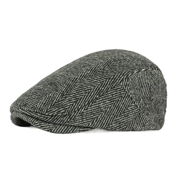 Autumn Winter New Classic Herringbone Beret Hat Men's British Retro Forward Cap Women's Casual Versatile Duckbill Cap Trendy