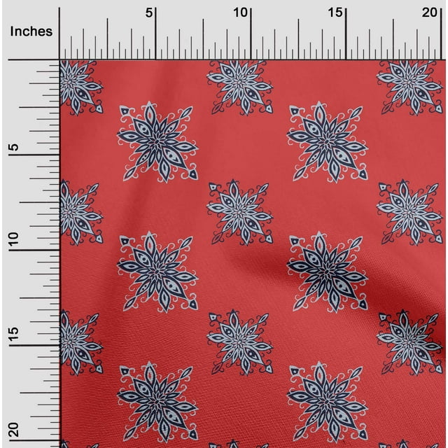 oneOone Viscose Jersey Fabric Floral Block Print Fabric By The Yard 60 Inch Wide