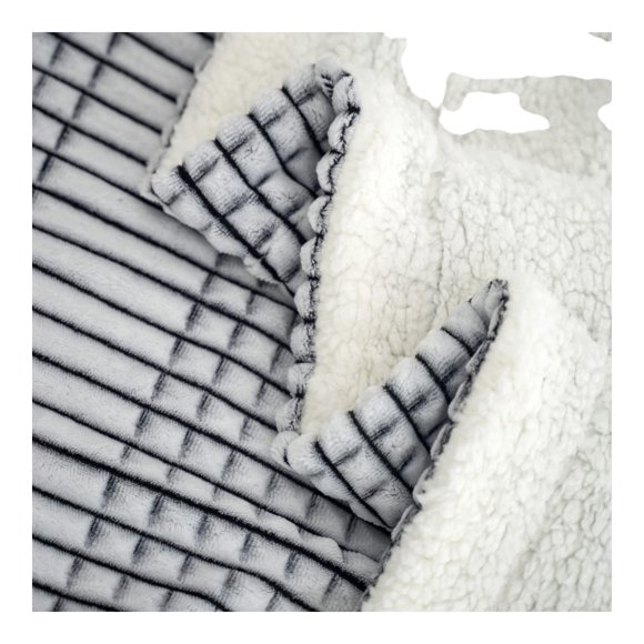 Ultimate Cozy Grid Sherpa Blanket - Black Marl