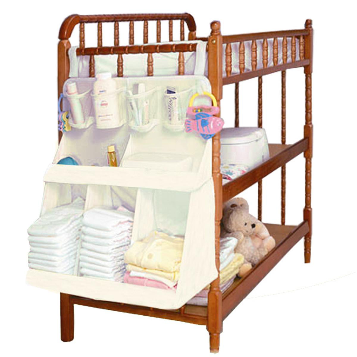 Waterproof Diapers Organizer Baby Bed Hanging Bag Portable Nursery Storage Bags 