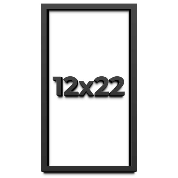 12x22 Shadow Box Frame Black | 1 inches Deep Real Wood Contemporary Shadowbox Display Frame | UV