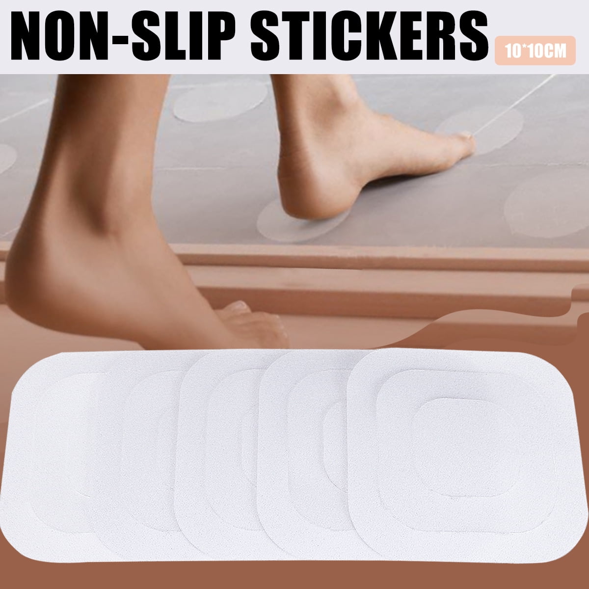 10Pcs Anti Skid Non Slip Strip Stickers White Safety Tape Bathroom