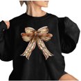 thumbnail image 4 of Rbaofujie Chandails Légers pour Femmes Mode Féminine T-Shirt à Manches Longues Col Rond Imprimé Blouse Ample Chandails en Molleton Sans Capuche Graphiques Noirs pour Femmes, 4 of 4