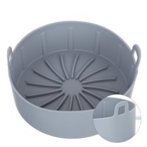 PTOOTP Silicone Air Fryer Container for Kitchen Use, Grey Baking Tray with Non-Stick , Dishwasher Safe, 8.5 x 5.3 x 2.25 Inches