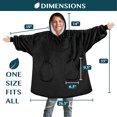 thumbnail image 3 of PAVILIA Wearable Blanket Sweatshirt for Kids Boy Girl, Warm Cozy Giant Hoodie with Two Pockets and Long Sleeves, Fleece Sherpa Oversized Hooded Blanket Pullover Gift for Teens Youths, Black, 3 of 6