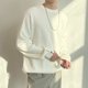 thumbnail image 2 of Suéter de estilo perezoso con diseño de sentido de nicho para hombre, suéter holgado de cuello redondo para otoño e invierno, suéter grueso de moda para abajo, 2 of 6