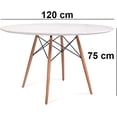 thumbnail image 3 of Mesa de Comedor Redonda 120 Grupo Microtec Blanca para 4 o 6 Personas Café Moderna Estilo Eames Patas de Madera Minimalista Moderna Grupo Microtec Mesa 120 Mesa 120, 3 of 4