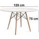 thumbnail image 3 of Mesa de Comedor Redonda 120 Grupo Microtec Blanca para 4 o 6 Personas Café Moderna Estilo Eames Patas de Madera Minimalista Moderna Grupo Microtec Mesa 120 Mesa 120, 3 of 4