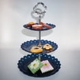 thumbnail image 4 of Con asa de 3 niveles, plástico 3, soporte para pasteles, soporte para servir, fruta, soporte para postres y magdalenas, soporte para pasteles para decoración de bodas y fiestas, como plato de frutas, 4 of 7