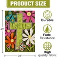 thumbnail image 2 of Christian Spring Summer Cross 28 x 40 House Flag Double Sided, Religious Faith Daisy Flower Garden Yard Decorations, Seasonal Floral Butterfly Burlap Outdoor Decor Decorative Large Flag, 2 of 6