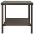 thumbnail image 2 of vidaXL Side Table Brown 45x45x45 cm Poly Rattan and Tempered Glass, 2 of 4