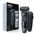 thumbnail image 1 of Afeitadora eléctrica Braun Series 6 6046cs para hombre, para uso en seco y húmedo, recargable, inalámbrica, con base de carga, estuche de viaje y recortador de precisión, color negro, 1 of 5