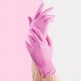 thumbnail image 4 of Guantes desechables de nitrilo rosa, 50 100 unidades, talla XS, para mujer, niña, niños, limpieza del hogar, salón, guantes de vinilo, látex negro, sin polvo, talla XL, 4 of 5
