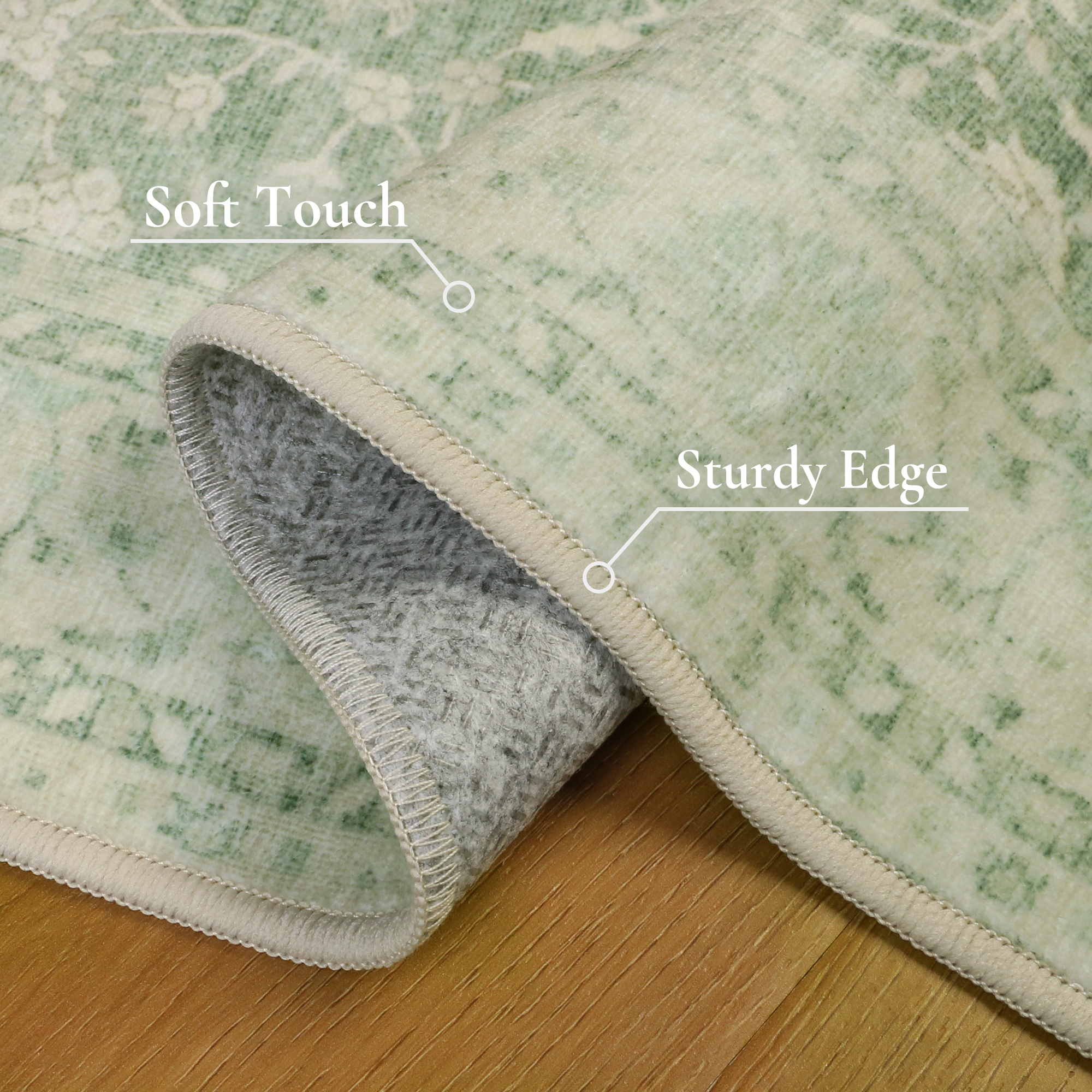 KUETH 2.5x10 Non Slip Hallway Runner Rug, Machine Washable Vintage Low Pile Rugs for Living Room, Entryway, Bedroom, Kitchen and Corridor