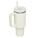 thumbnail image 1 of Taza de vacío de 40oz de capacidad Ultra grande, taza aislada color crema con tapas, pajitas para oficina, viajes, escuela, 1 of 10