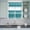White Teal, variant on 3 Piece Kitchen Curtains and Valances Set Teal Turquoise Aqua Ombre Cafe Curtains 24 Inch Length Contemporary Abstract Lines Valance & Tier Curtain for Living Room Bedroom Window 54"x18"+27"x24"*2
