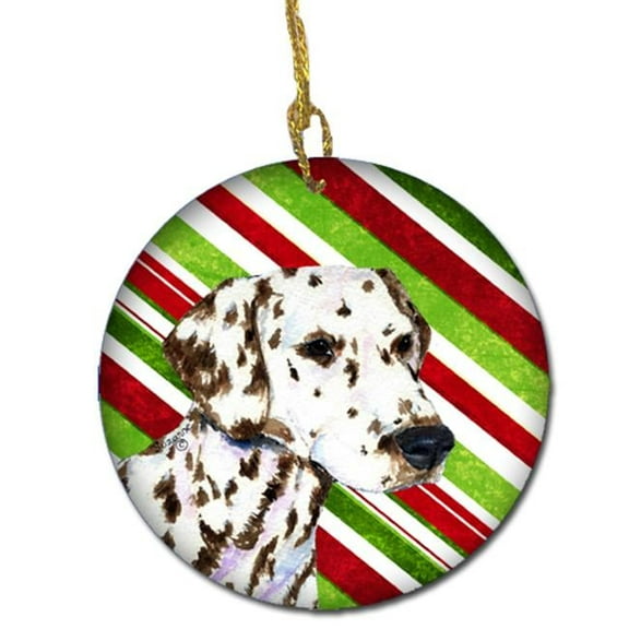 Dalmatian Candy Cane Holiday Christmas Ceramic Ornament