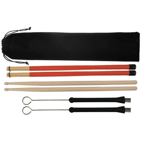 

1 Pair 5A Drum Sticks Classic Maple Wood Drumsticks Set 1 Pair Drum Wire Brushes Retractable Drum Stick Brush and 1 Pair Rods Drum Brushes for Jazz Folk 3 Pairs with Bag
