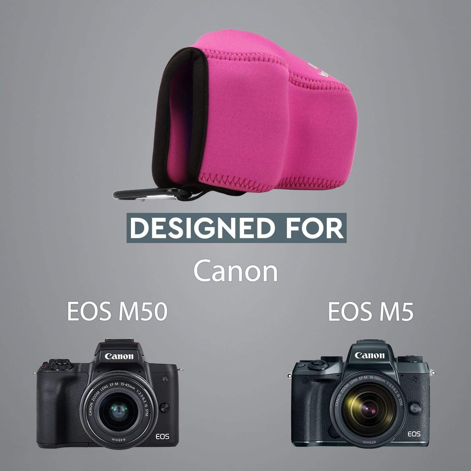 First2savvv Azul Funda Cámara Reflex Neopreno Protectora para Canon EOS M50 M5 con Lente EF-M 15-45 mm Paño de Limpieza QSL-EOS M50-03G11 