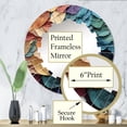 thumbnail image 3 of Designart "Colorful Leaves composition III" Modern Round Wall Mirror - Floral Oval Printed Decorative Oversized Mirror - Multiple Color Options, 3 of 4