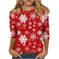thumbnail image 2 of DailyTrove Women's Christmas Long Sleeve Sweatshirt, Santa & Tree Print, Relaxed Fit, Cozy Fabric, Christmas Gatherings & Lounging, 2 of 6
