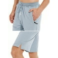 thumbnail image 6 of QPNGRP Men's Workout Stretch Shorts Casual Drawstring Elastic Zipper Pockets Silvergrey 34, 6 of 8