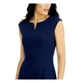 thumbnail image 3 of KASPER Womens Navy Slitted Zippered Lined Sleeveless Split Above The Knee Wear To Work Sheath Dress 8, 3 of 4