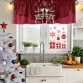 thumbnail image 5 of Christmas Elk Curtain Valances for Windows, Kitchen Valance Window Treatments Panel 2 Pack, Xmas Deer Abstract Art Winter Holiday Rod Pocket Short Curtains for Bathroom Bedroom 54 x 18 Inch, 5 of 8