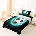 thumbnail image 5 of Erosebridal Football Ball Games Twin Sheet Sets For Kids Boys,Soccer Sport Theme Bedding 3-Piece, 5 of 6