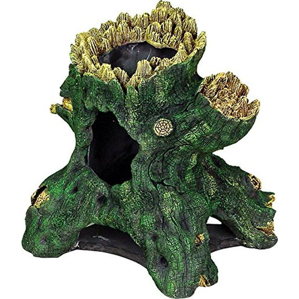 Exotic Environments Hollow Tree Stump Aquarium Ornament, Safe for