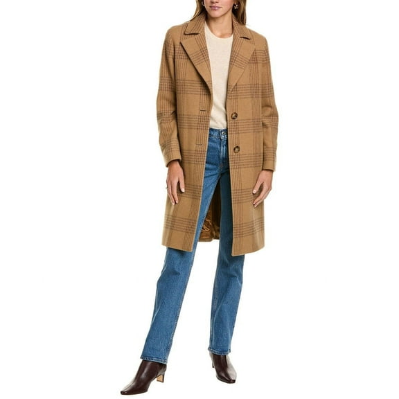 Cinzia Rocca Icons womens  Long Wool-Blend Trench Coat, 4, Brown