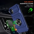 thumbnail image 3 of Dteck Card Holder Case for iPhone 11,Shockproof Silicone + PC Case Ring Stand Heavy Duty Drop Protection Wallet Cover for iPhone 11,Blue, 3 of 7