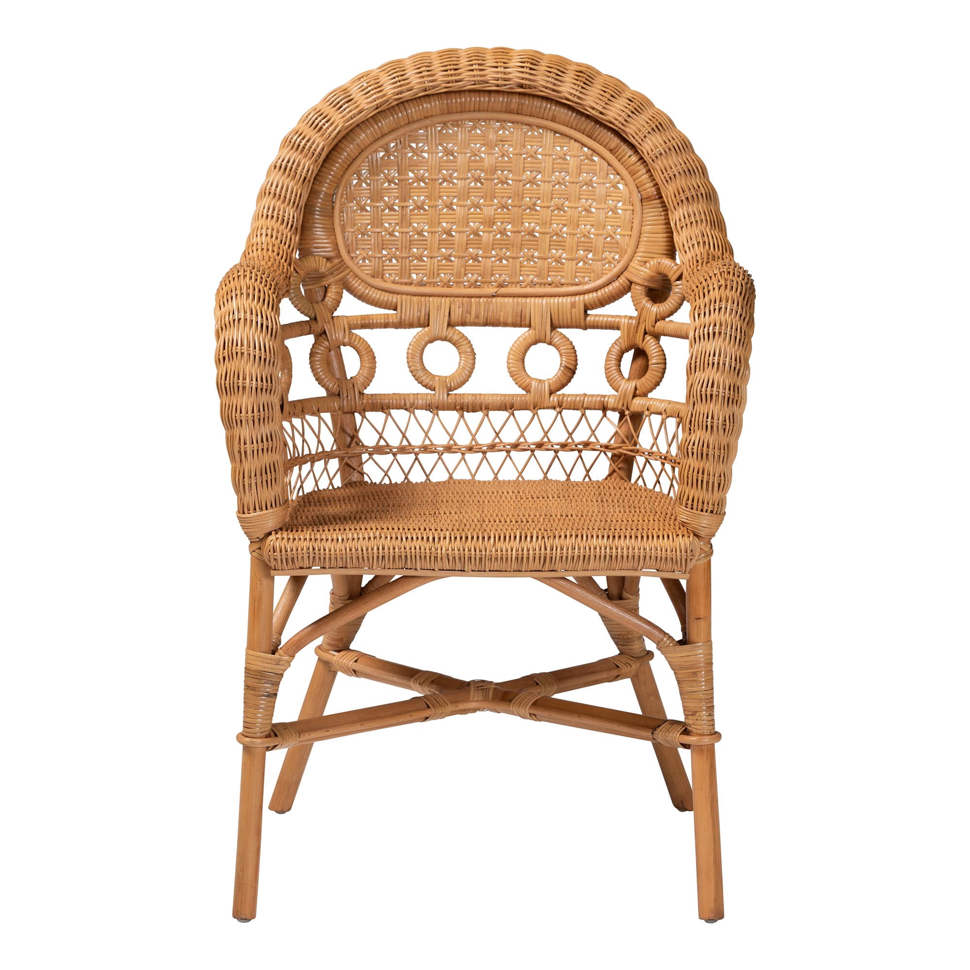 bali & pari Abigale Boho Dining Chair, Light Honey