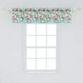thumbnail image 2 of Ambesonne Cartoon Valance Pack of 2, Happy Dinosaur Animals, 54"X12", Scarlet Mint Green, 2 of 4
